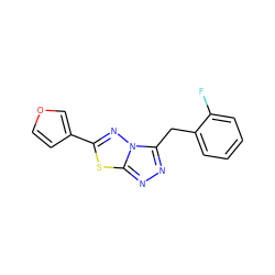 Fc1ccccc1Cc1nnc2sc(-c3ccoc3)nn12 ZINC000096905671