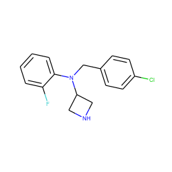 Fc1ccccc1N(Cc1ccc(Cl)cc1)C1CNC1 ZINC000299826856