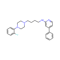 Fc1ccccc1N1CCN(CCCCNc2cc(-c3ccccc3)ccn2)CC1 ZINC000035826785