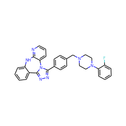 Fc1ccccc1N1CCN(Cc2ccc(-c3nnc4n3-c3cccnc3Nc3ccccc3-4)cc2)CC1 ZINC000096173997