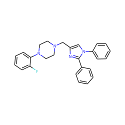 Fc1ccccc1N1CCN(Cc2cn(-c3ccccc3)c(-c3ccccc3)n2)CC1 ZINC000013491642