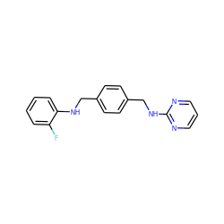 Fc1ccccc1NCc1ccc(CNc2ncccn2)cc1 ZINC000072110075