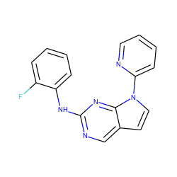 Fc1ccccc1Nc1ncc2ccn(-c3ccccn3)c2n1 ZINC000036348627