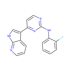 Fc1ccccc1Nc1nccc(-c2c[nH]c3ncccc23)n1 ZINC000036124417