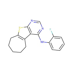 Fc1ccccc1Nc1ncnc2sc3c(c12)CCCCC3 ZINC000000087443