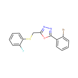 Fc1ccccc1SCc1nnc(-c2ccccc2Br)o1 ZINC000003473413