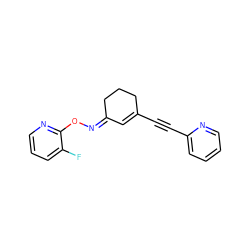 Fc1cccnc1O/N=C1/C=C(C#Cc2ccccn2)CCC1 ZINC000049115000