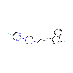 Fc1cnc(N2CCN(CCCCc3ccc(F)c4ccccc34)CC2)nc1 ZINC000029566034