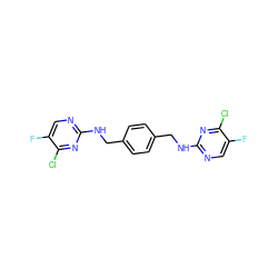 Fc1cnc(NCc2ccc(CNc3ncc(F)c(Cl)n3)cc2)nc1Cl ZINC000203054548