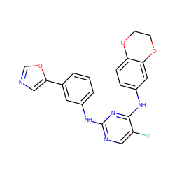 Fc1cnc(Nc2cccc(-c3cnco3)c2)nc1Nc1ccc2c(c1)OCCO2 ZINC000038215821