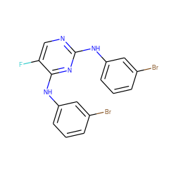 Fc1cnc(Nc2cccc(Br)c2)nc1Nc1cccc(Br)c1 ZINC000000842996