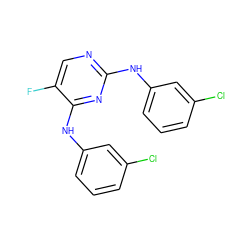 Fc1cnc(Nc2cccc(Cl)c2)nc1Nc1cccc(Cl)c1 ZINC000000187087