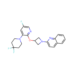 Fc1cnc(OC2CN(c3ccc4ccccc4n3)C2)c(N2CCC(F)(F)CC2)c1 ZINC000096168862