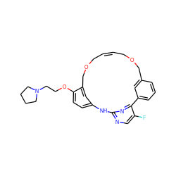 Fc1cnc2nc1-c1cccc(c1)COCC=CCOCc1cc(ccc1OCCN1CCCC1)N2 ZINC000253994611