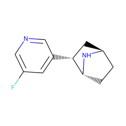 Fc1cncc([C@@H]2C[C@H]3CC[C@H]2N3)c1 ZINC000137356247