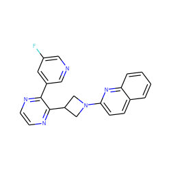 Fc1cncc(-c2nccnc2C2CN(c3ccc4ccccc4n3)C2)c1 ZINC000140178004