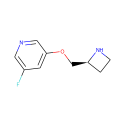 Fc1cncc(OC[C@@H]2CCN2)c1 ZINC000013781185