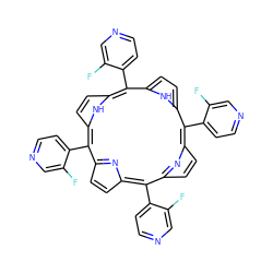 Fc1cnccc1-c1c2ccc(n2)c(-c2ccncc2F)c2ccc([nH]2)c(-c2ccncc2F)c2ccc([nH]2)c(-c2ccncc2F)c2ccc1n2 ZINC000029226158