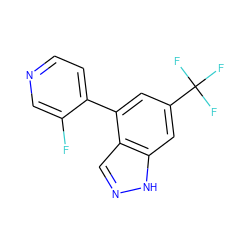 Fc1cnccc1-c1cc(C(F)(F)F)cc2[nH]ncc12 ZINC000222335012