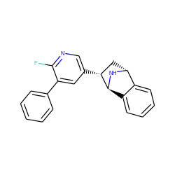 Fc1ncc([C@@H]2C[C@H]3N[C@H]2c2ccccc23)cc1-c1ccccc1 ZINC000100071882