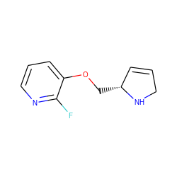 Fc1ncccc1OC[C@@H]1C=CCN1 ZINC000038192126