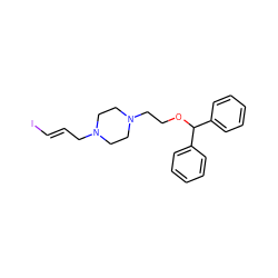 I/C=C/CN1CCN(CCOC(c2ccccc2)c2ccccc2)CC1 ZINC000026575019