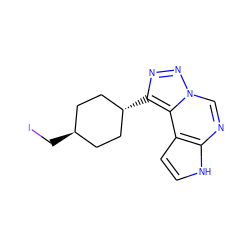 IC[C@H]1CC[C@H](c2nnn3cnc4[nH]ccc4c23)CC1 ZINC001772621701