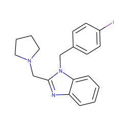 Ic1ccc(Cn2c(CN3CCCC3)nc3ccccc32)cc1 ZINC000096285110