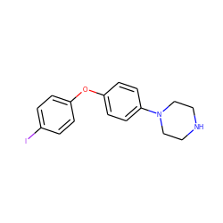 Ic1ccc(Oc2ccc(N3CCNCC3)cc2)cc1 ZINC000034883786