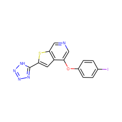 Ic1ccc(Oc2cncc3sc(-c4nnn[nH]4)cc23)cc1 ZINC000040428988