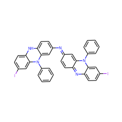 Ic1ccc2c(c1)N(c1ccccc1)c1cc(N=c3ccc4nc5ccc(I)cc5n(-c5ccccc5)c-4c3)ccc1N2 ZINC000377794994