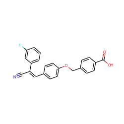 N#C/C(=C/c1ccc(OCc2ccc(C(=O)O)cc2)cc1)c1cccc(F)c1 ZINC000016426131