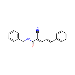 N#C/C(=C\C=C\c1ccccc1)C(=O)NCc1ccccc1 ZINC000004723213