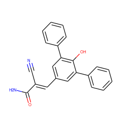 N#C/C(=C\c1cc(-c2ccccc2)c(O)c(-c2ccccc2)c1)C(N)=O ZINC000045506680