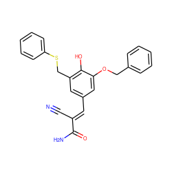 N#C/C(=C\c1cc(CSc2ccccc2)c(O)c(OCc2ccccc2)c1)C(N)=O ZINC000040949299