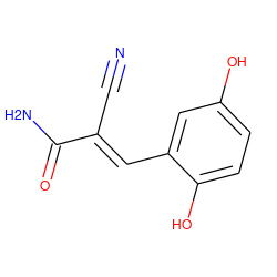 N#C/C(=C\c1cc(O)ccc1O)C(N)=O ZINC000001625414