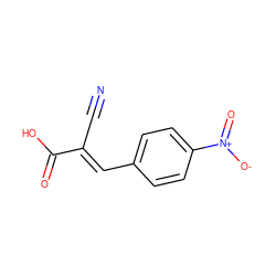 N#C/C(=C\c1ccc([N+](=O)[O-])cc1)C(=O)O ZINC000014944539