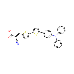 N#C/C(=C\c1ccc(-c2ccc(-c3ccc(N(c4ccccc4)c4ccccc4)cc3)s2)s1)C(=O)O ZINC000146946649