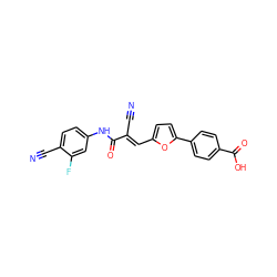 N#C/C(=C\c1ccc(-c2ccc(C(=O)O)cc2)o1)C(=O)Nc1ccc(C#N)c(F)c1 ZINC001772618062