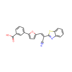 N#C/C(=C\c1ccc(-c2cccc(C(=O)O)c2)o1)c1nc2ccccc2s1 ZINC000005777541