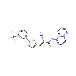 N#C/C(=C\c1ccc(-c2cccc(C(F)(F)F)c2)o1)C(=O)Nc1cccc2ncccc12 ZINC000000943067