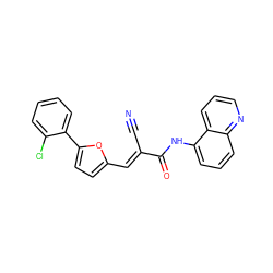 N#C/C(=C\c1ccc(-c2ccccc2Cl)o1)C(=O)Nc1cccc2ncccc12 ZINC000000943069