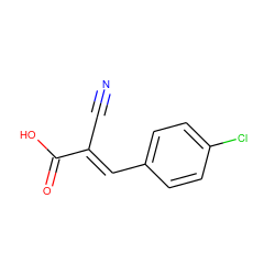 N#C/C(=C\c1ccc(Cl)cc1)C(=O)O ZINC000003246533