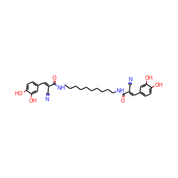 N#C/C(=C\c1ccc(O)c(O)c1)C(=O)NCCCCCCCCCCNC(=O)/C(C#N)=C/c1ccc(O)c(O)c1 ZINC000005538328