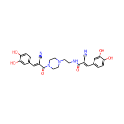 N#C/C(=C\c1ccc(O)c(O)c1)C(=O)NCCN1CCN(C(=O)/C(C#N)=C/c2ccc(O)c(O)c2)CC1 ZINC000031862559