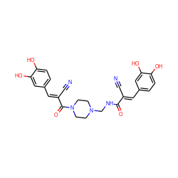 N#C/C(=C\c1ccc(O)c(O)c1)C(=O)NCN1CCN(C(=O)/C(C#N)=C/c2ccc(O)c(O)c2)CC1 ZINC000031862567