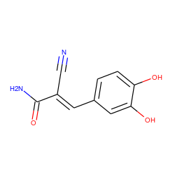 N#C/C(=C\c1ccc(O)c(O)c1)C(N)=O ZINC000000015333