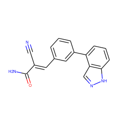 N#C/C(=C\c1cccc(-c2cccc3[nH]ncc23)c1)C(N)=O ZINC000224396290