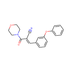 N#C/C(=C\c1cccc(Oc2ccccc2)c1)C(=O)N1CCOCC1 ZINC000000351666