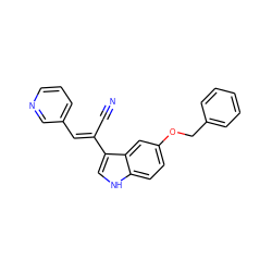 N#C/C(=C\c1cccnc1)c1c[nH]c2ccc(OCc3ccccc3)cc12 ZINC000141460468